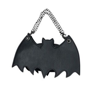 Banned Alternative Black Bat Purse with Chain Stylish bat-themed purse